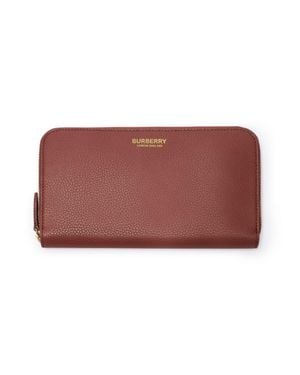 Burberry Large Logo Leather Zip Wallet - Rot