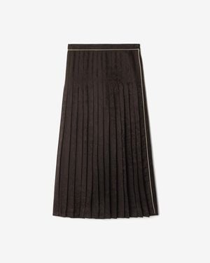 Burberry Sunflower Pleated Silk Skirt - Black