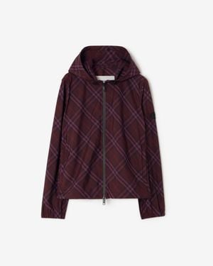 Burberry Check Salcombe Hooded Jacket - Purple
