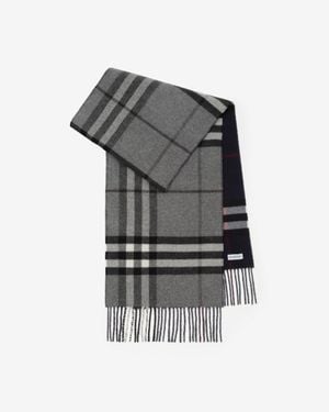Burberry Reversible Check Cashmere Scarf - Grau