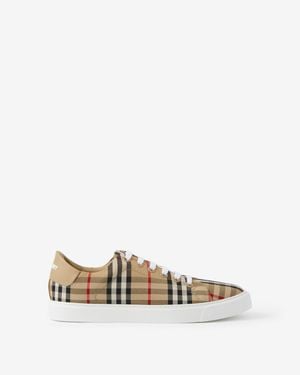 Burberry Vintage Check Canvas Sneaker - Natural