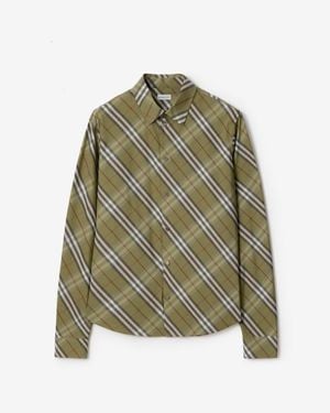 Burberry Relaxed Fit Check Cotton Shirt - Green