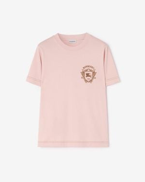 Burberry Knight Crest Cotton T-Shirt - Pink