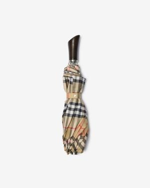 Burberry Check Folding Umbrella - Metallic