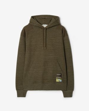 Burberry Landscape Label Cotton Hoodie - Green