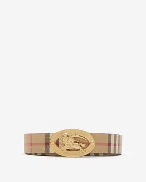 Burberry Reversible Check Oval Belt - Natural