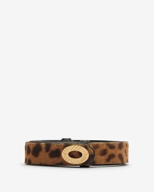 Burberry Leopard Print Cotswolds Belt - Brown