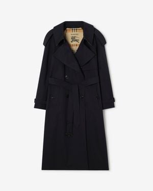 Burberry Long Gabardine Fitzrovia Trench Coat - Black