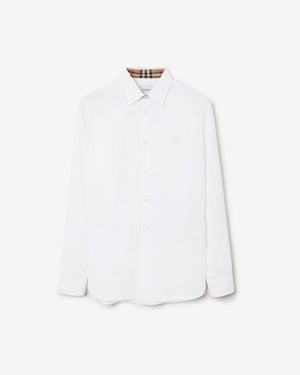 Burberry Classic Fit Stretch Cotton Shirt - White