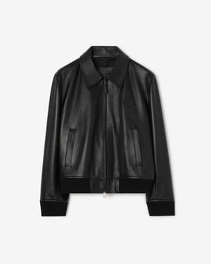 Burberry Leather Bloomsbury Harrington Jacket - Black