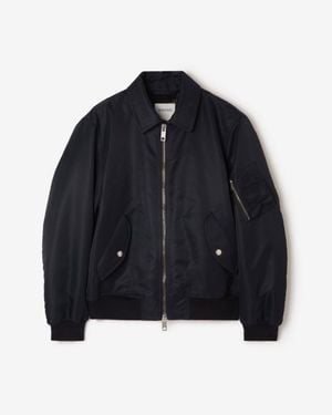 Burberry Nylon Bomber Jacket - Blue