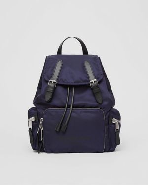 Burberry Medium Logo-print Nylon Backpack - Blue