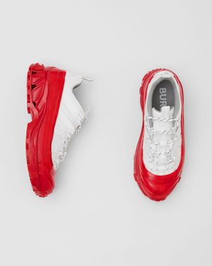 Burberry Nylon And Suede Arthur Sneakers - Red