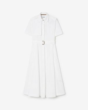 Burberry Cotton Poplin Shirt Dress - White