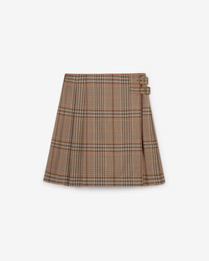 Burberry Check Wool Kilt - Braun