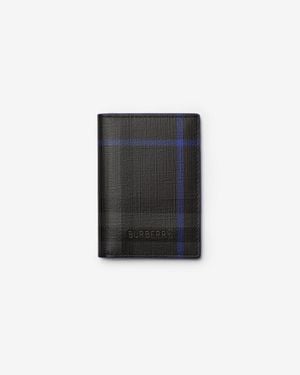 Burberry City Check Folding Card Case - Black