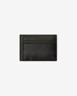 Burberry City Check Clip Card Case - Black