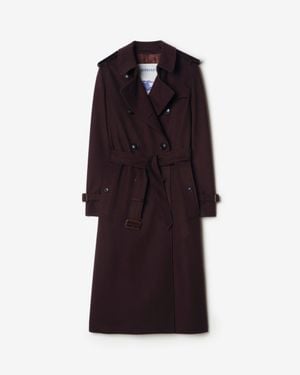 Burberry Long Cashmere Kensington Trench Coat - Lila