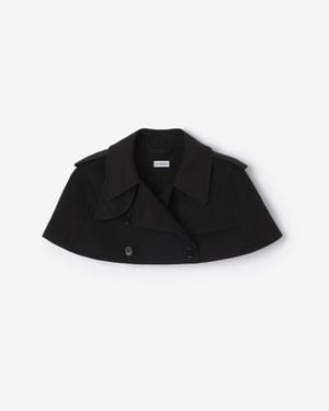 Burberry Gabardine Trench Capelet - Black