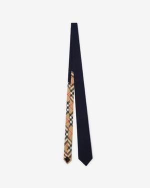 Burberry Check Wool Cashmere Tie - Blau
