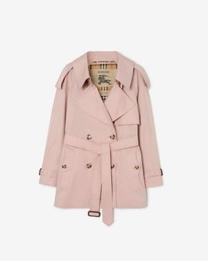 Burberry Short Tropical Gabardine Fitzrovia Trench Coat - Pink