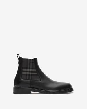 Burberry Leather Pembroke Boots - Black