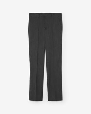 Burberry Wool Sloane Tailored Pants - Gray