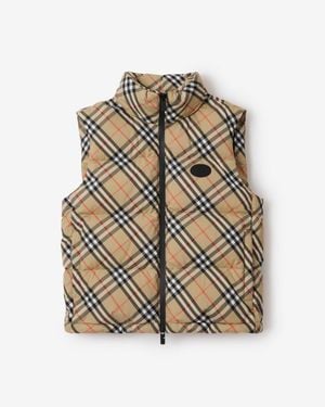 Burberry Check Puffer Gilet - Metallic
