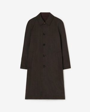 Burberry Long Reversible Gabardine Parkbury Car Coat - Black