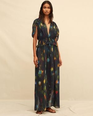 Caravana Aztara Maxi Dress Lyocell Ramie - Green