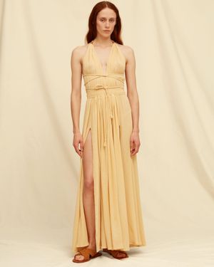 Caravana Hera Gauze Maxi Dress Cotton Gauze - Natural