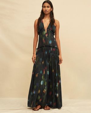 Caravana Naluma Maxi Dress Lyocell Ramie - Green