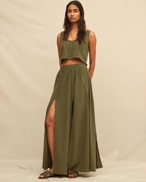 Caravana Soluna Maxi Skirt Artisanal Cotton - Green