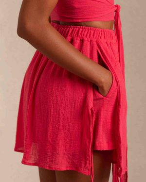 Caravana Xini Shorts Cotton Gauze - Red