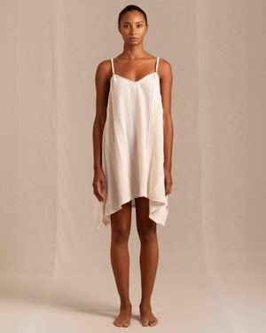 Caravana Chi Mini Dress Artisanal Cotton - Natural