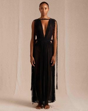 Caravana Tuz Maxi Dress Fine Cotton Gauze - Black
