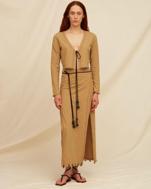 Caravana Cheejche Skirt Artisanal Cotton - Natural