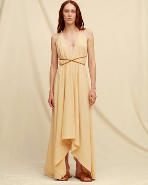 Caravana Yatzil Maxi Dress Artisanal Cotton - Natural