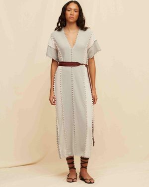 Caravana Chaac Lines Tunic Dress Cotton Jute - Natural
