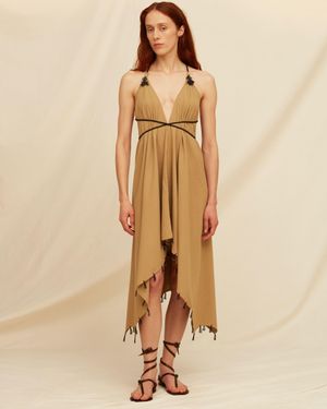 Caravana Aaklix Dress Artisanal Cotton - Brown