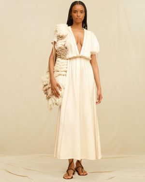 Caravana Solara Long Dress Linen Cupro - Natural