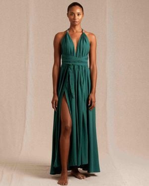 Caravana Hera Maxi Dress Artisanal Cotton - Green