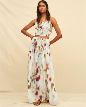 Caravana Maelis Maxi Skirt Lyocell Ramie - Green