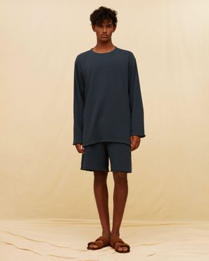 Caravana Kasien Shirt Cotton Stretch Jute - Blue