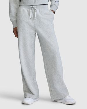 Champion Wide Leg Fleece Sweatpants, C Logo - Gray
