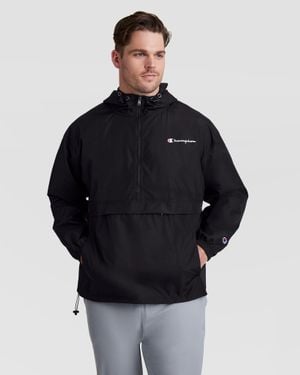 Champion Stadium Packable Jacket, Script Logo - Blue