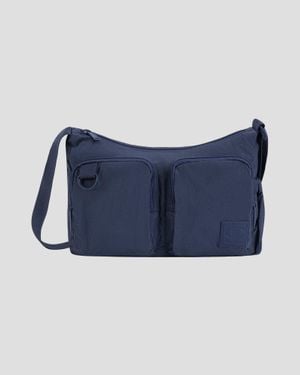Champion Quartz Small Messenger Bag In Crinkle Nylon With Adjustable Strap - Blue