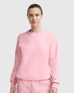 Champion Reverse Weave Crew Neck Sweatshirt - Pink