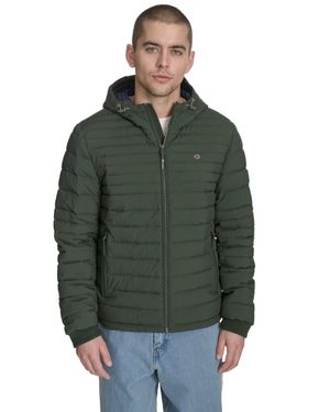 Champion Stretch Quilted Jacket With Hood - Green