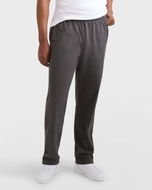 Champion Lightweight Lounge Pants, Open Hem, C Logo - Gray